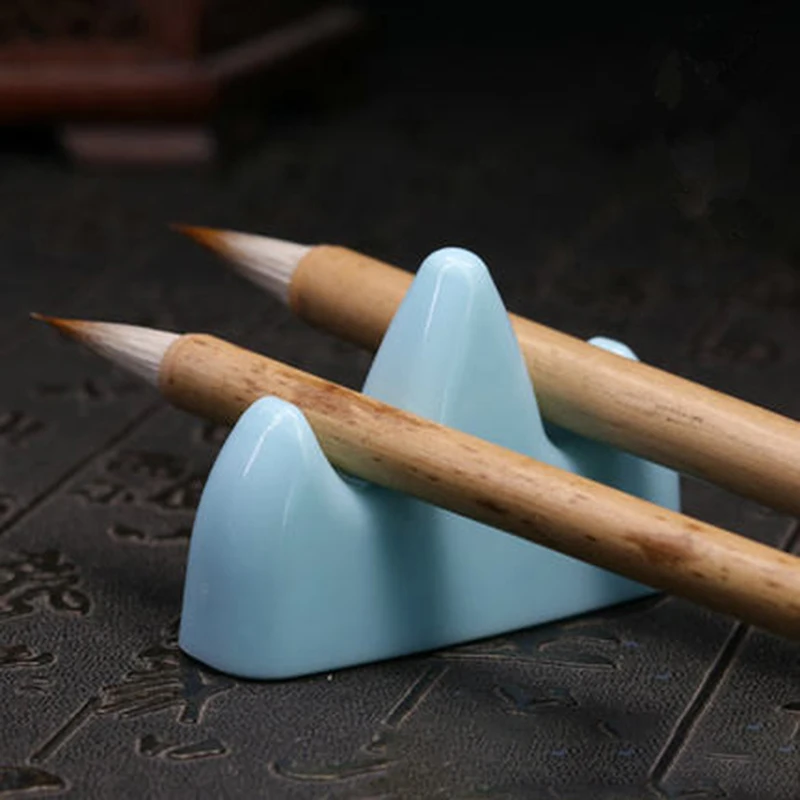 1Pcs Ceramic Writing Brush Holder Chinese Calligraphy Pen Holder Office Supplies