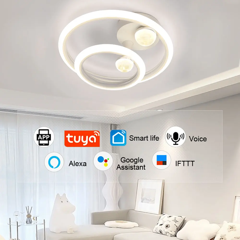 

Modern LED Ceiling Chandelier Lighting For Home Living Room Study Bedroom Dimmable Indoor Decoration Lamp Warm White Cool White