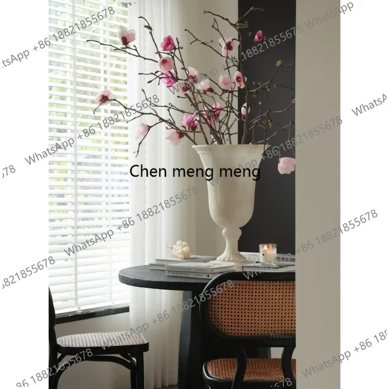 A74Medieval imitation jade old large diameter vase niche, flower utensils guest restaurant tabletop ornament