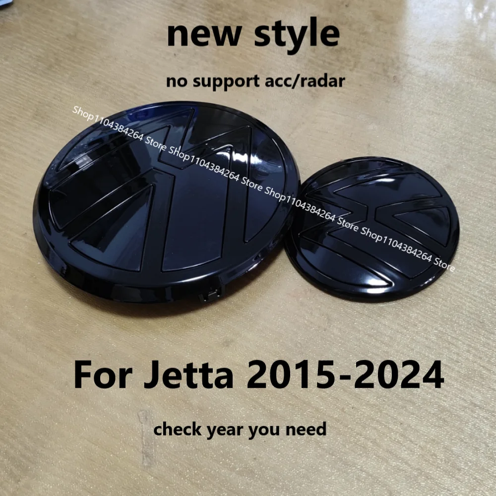 

2pcs New Style Replacement Badge For VW Jetta 2015-2024 Car Front Bonnet Grill Rear Trunk Emblem Logo New Replacement Badge