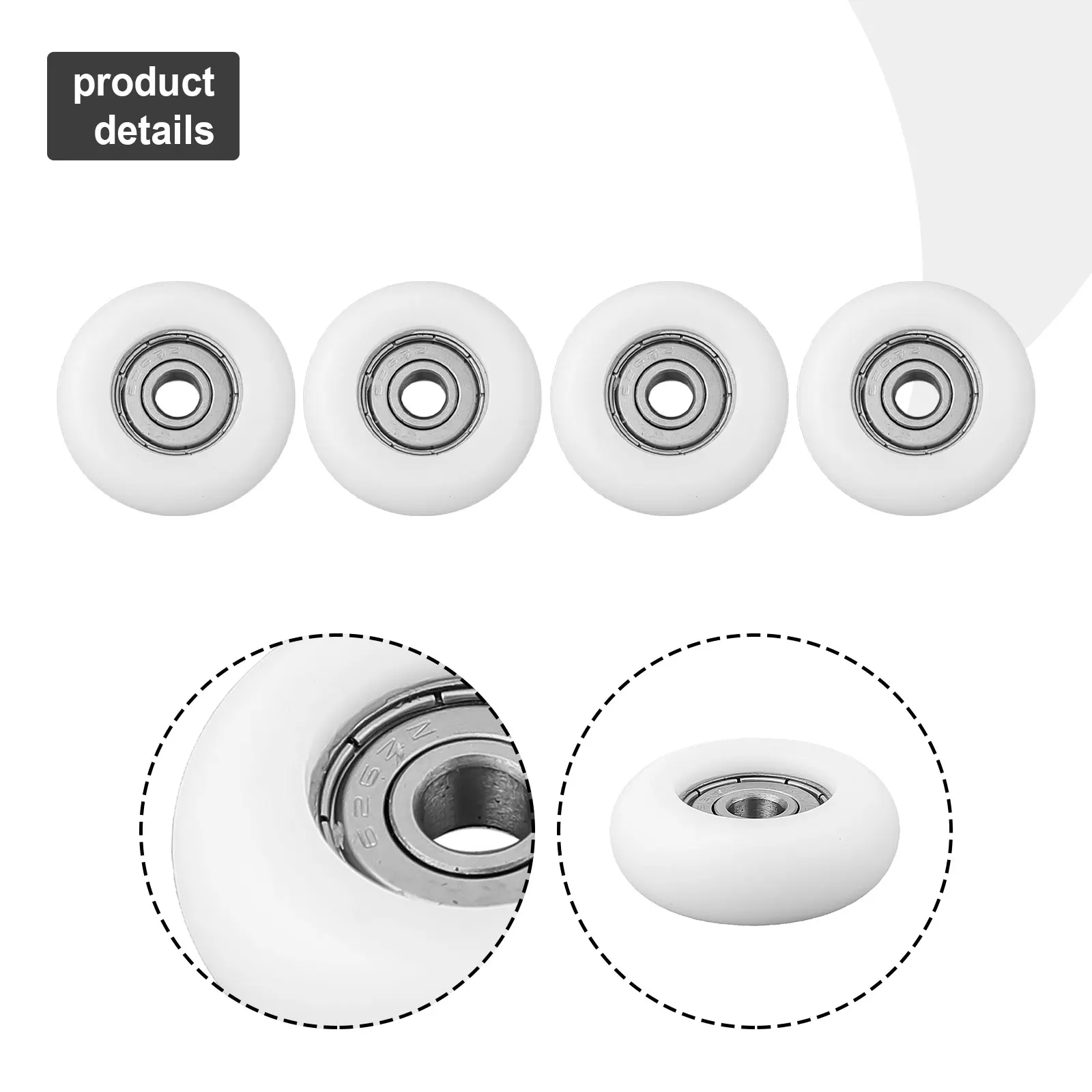 U-Shape Groove Bearing Pulley, Nylon Plastic Wheel, Track Sliding, Glass Door, Window, Transmissor, Alta Qualidade, 30x9x6mm, 4pcs por lote