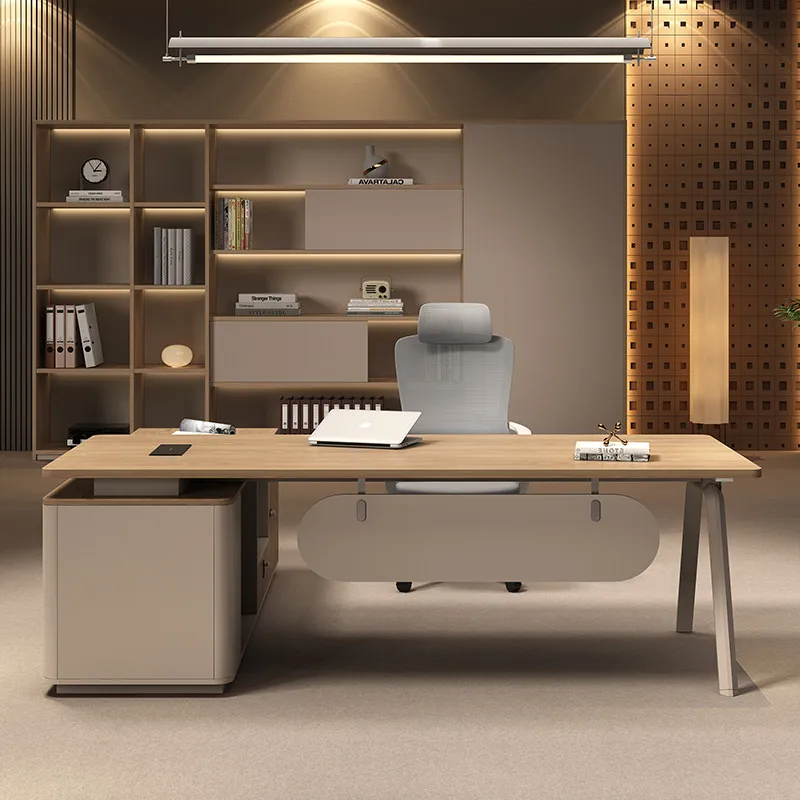 

Asthetic Storage Executive Desk Designer Brown Luxury Cheap Office Desks Drawers Modern Large Escrivaninha Office Furniture