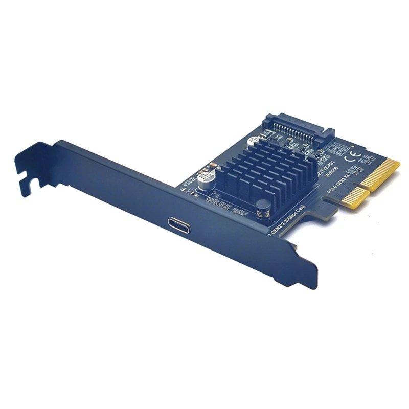 

Карта расширения USB 3.2 PCI Express PCI-E 4X к USB3.2 Gen2 X2 Type-C 20 Гбит/с с питанием от SATA Чип Asmedia ASM3242