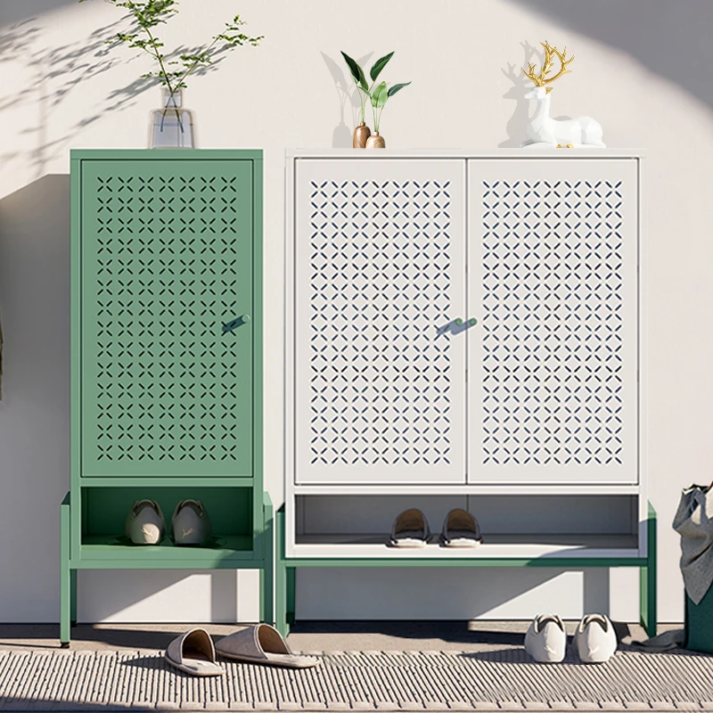 

Steel shoe cabinet household door 2025 new light luxury simple all-steel storage cabinet