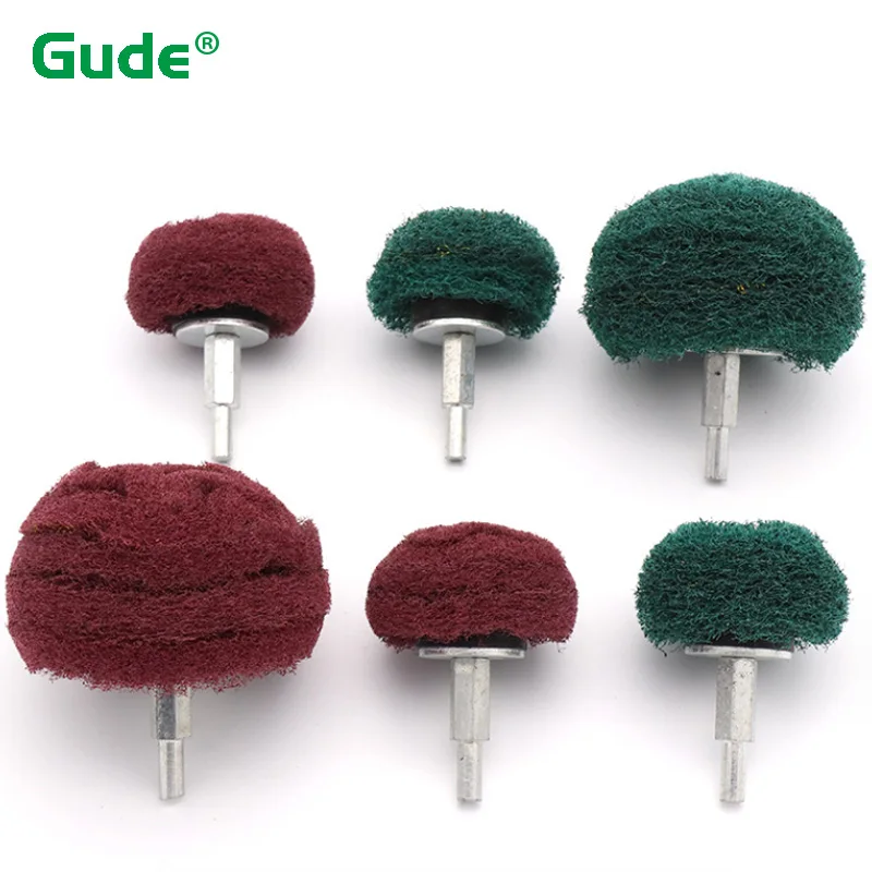 

6mm Shank Flap Sanding Wheel Scouring Pad Mushroom Shape Nylon Fiber Abrasive Buffing Polishing Wheels Diameter 50mm/70mm/90mm