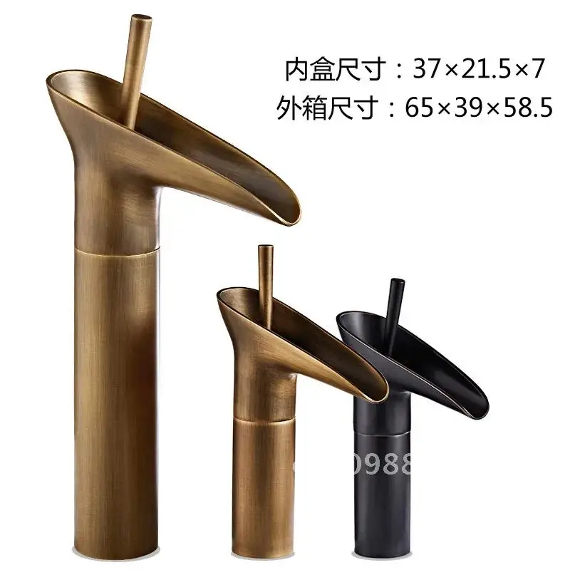 

Смеситель для ванной комнаты, однорычажный водопадный смеситель для раковины, латунь, антикварные краны, стильный стеклянный смеситель для ванной комнаты, холодная раковина и вино