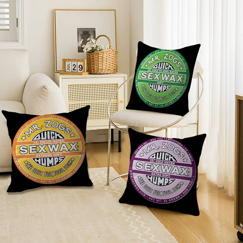Mr Zogs Surfing Sex Wax Cushion Cover Pillow Cover Decor Pillowcase Printed Cushion Case for Couch