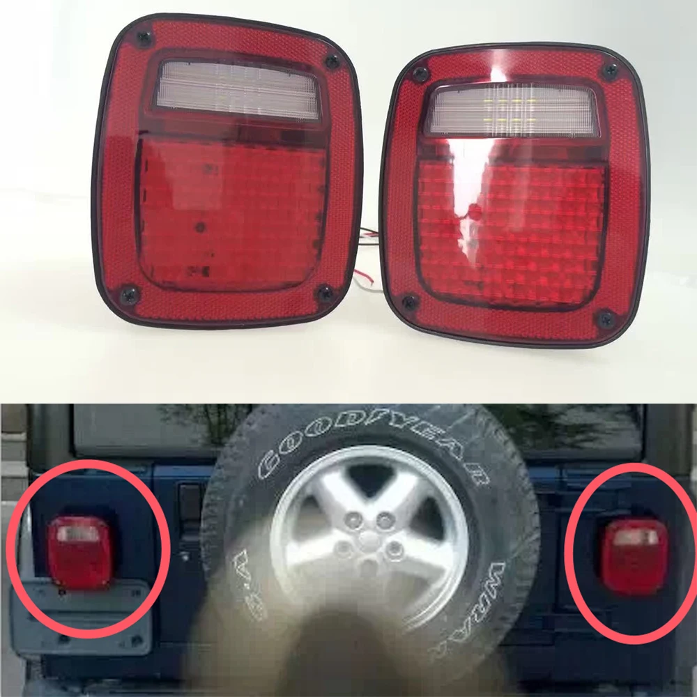 

1 Pair ABS Led Taillight Backup Reverse Brake Lamp For Jeep Wrangler TJ 1997-2006 J204