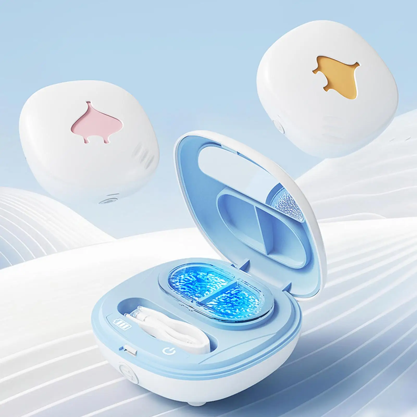 Eye Contact Cleaner Portable Rechargeable Cleaning Tool With Mirror Contact Lenses Cleaner Machine For Daily Eye Care Travel