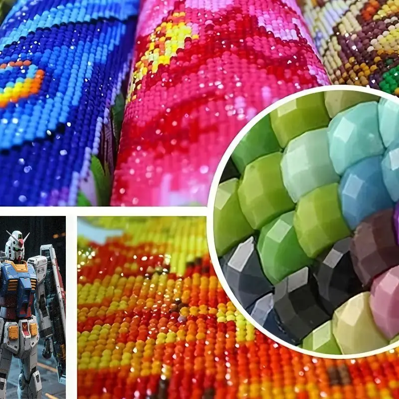 5D DIY Full Drill Diamond Painting Kit, Classic Mobile Suit Gundam RX-78-2 Mecha Robot Anime Character Diamond Art, Creative Hob