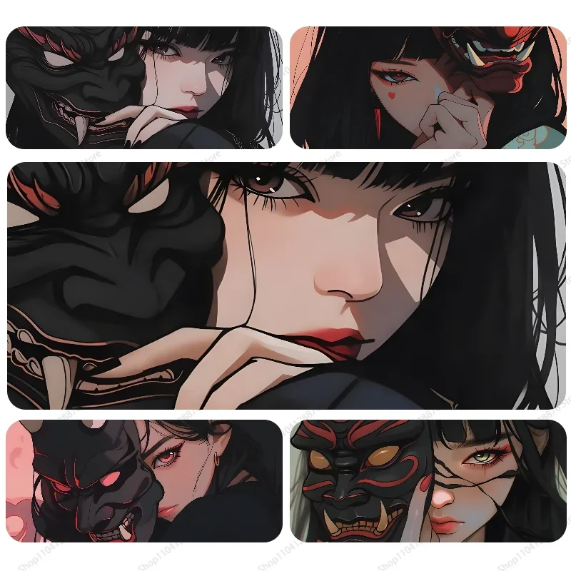 Mask Girl  Mousepad Gaming Mouse pad Gamer Pc Accessories Deskmat Keyboard Mat Desk Protector Mause Pads