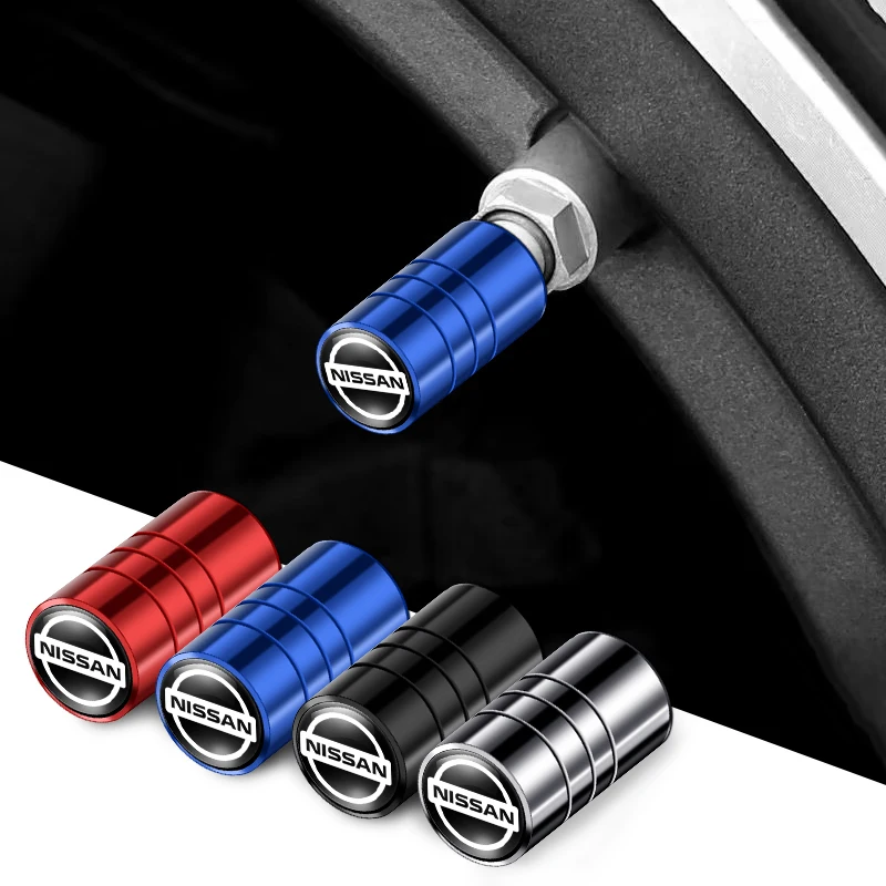 4pcs Car Wheel Hub Valve Stem Cap Decor For Nissan Mercedes Benz Alfa Romeo Renault MINI Seat Chevrolet Kia Suzuki Volkswagen