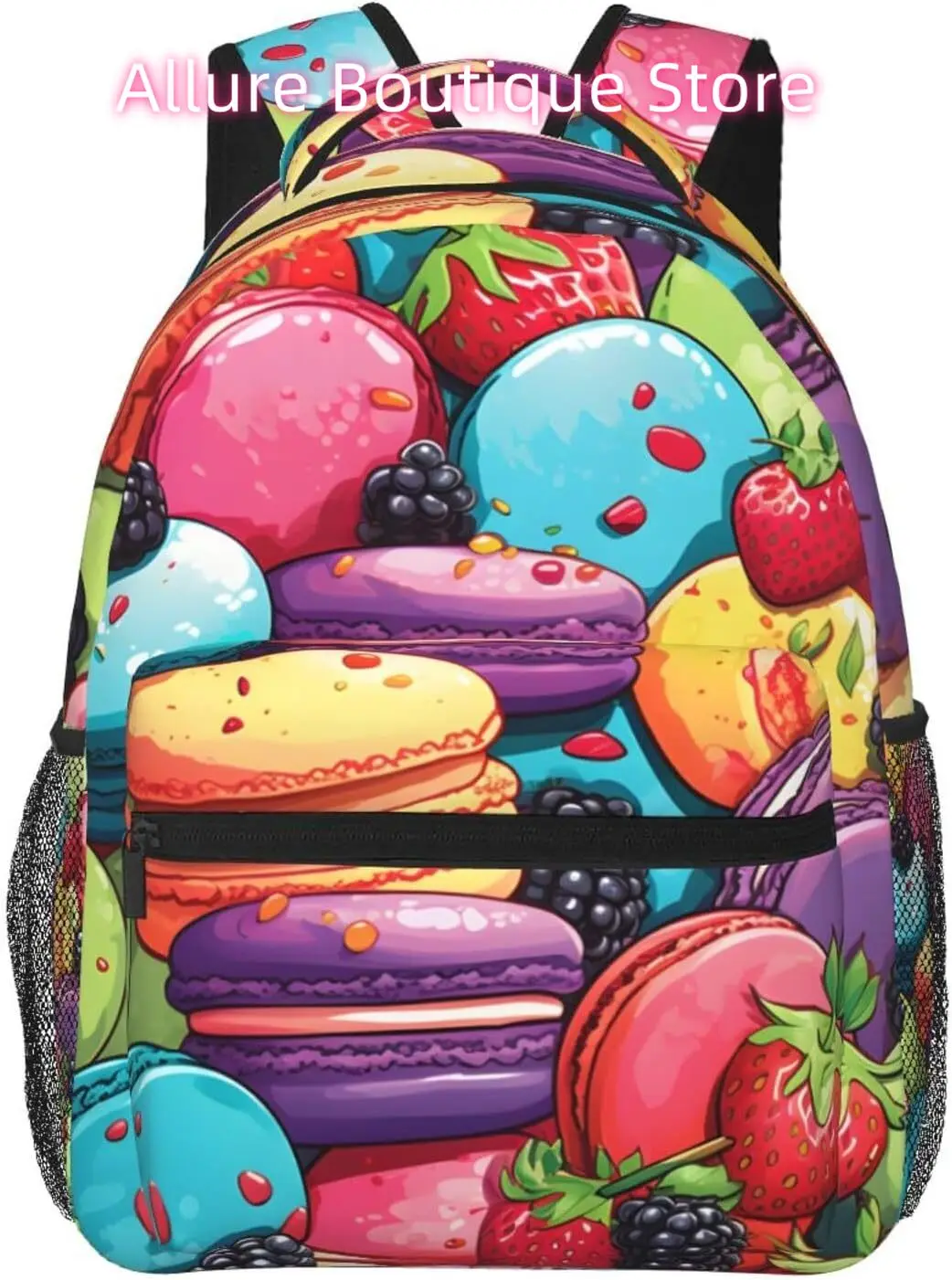 

Сумка для ноутбука обратно в школу Красочный узор макарон Легкий рюкзак для ноутбука Легкий многоцелевой дорожный повседневный рюкзак Un