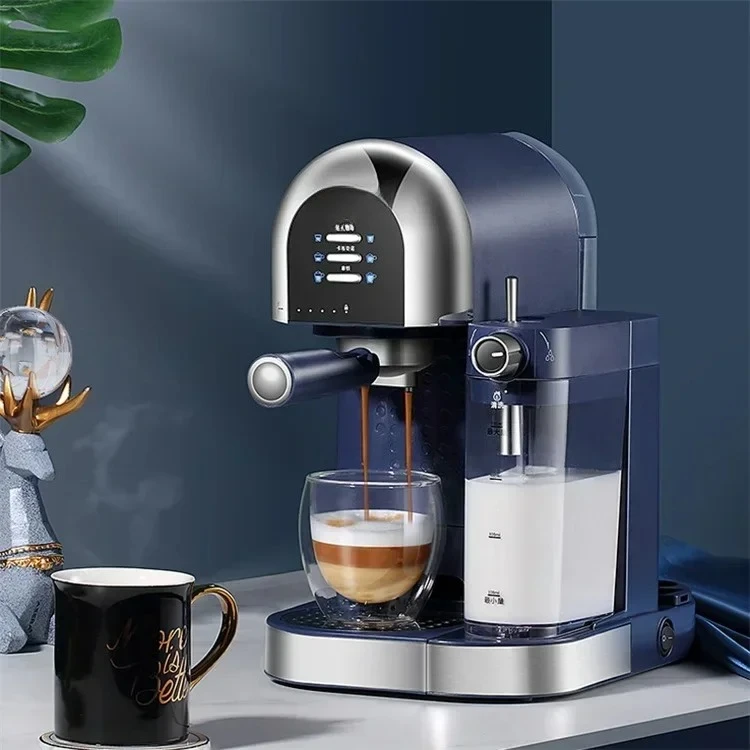 Hot SalesItalian Semi-automatic Capsule Coffee Machine Home Retro Fancy Milk Foam Coffee Powder Dual-use Machine