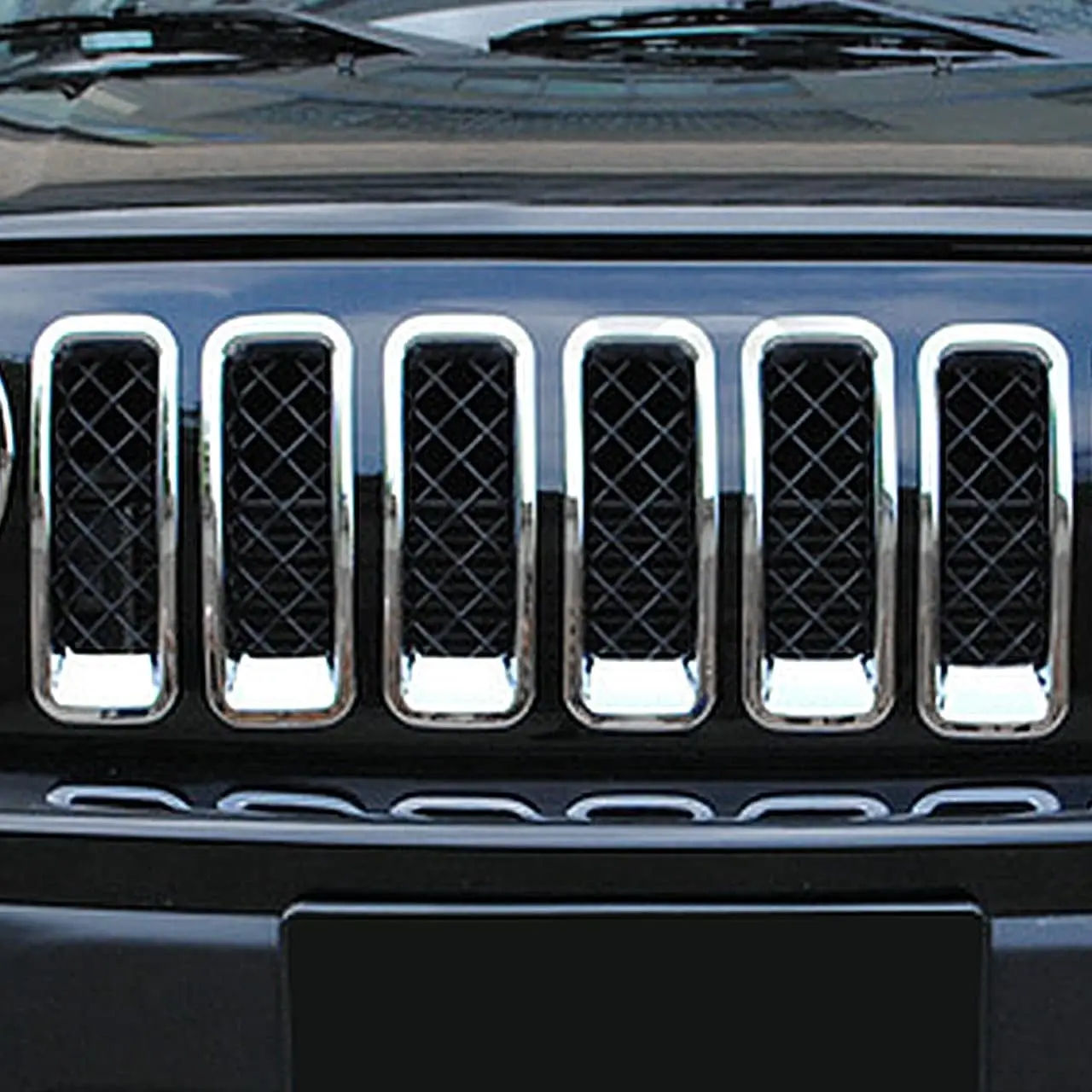 

Chrome Front Grill Trim Kit for 2011-2016 Jeep Patriot | 7-PC Set Best Value Car Parts