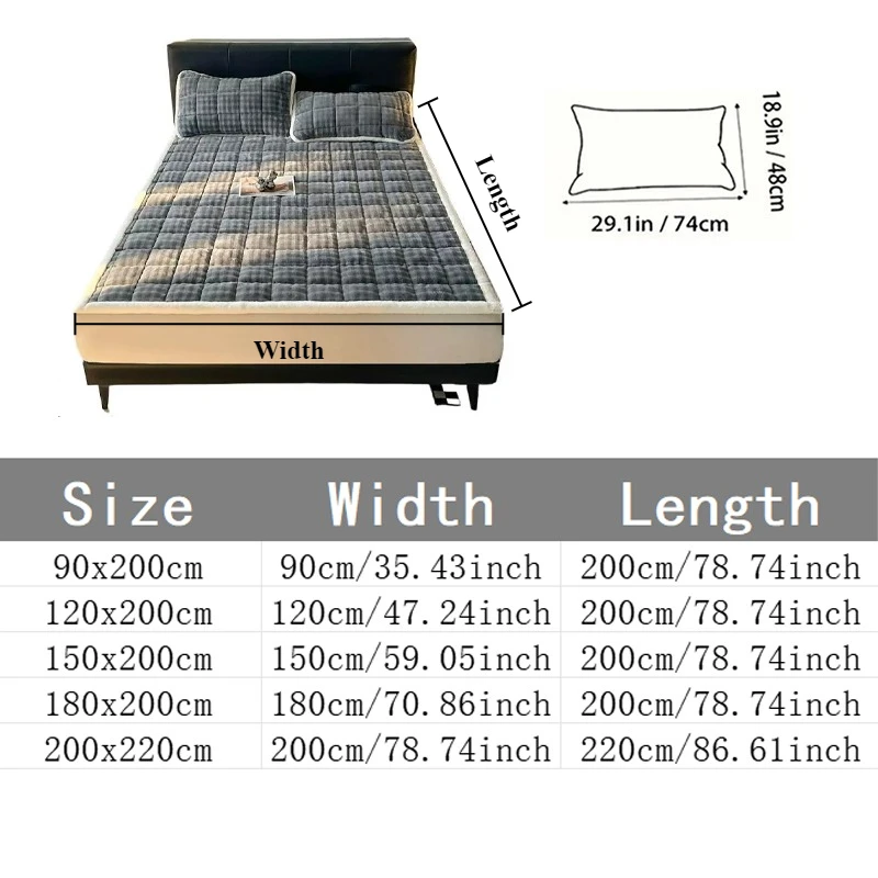 Picture 7: Milk Velvet Mattress Pad with Strap Solid Color Winter Warm Breathable Bedding Protector for Home Hotel Student Dormitory Матрас