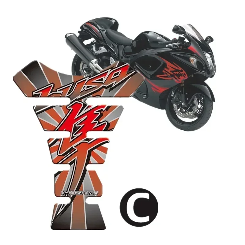 For Suzuki Hayabusa GSX1300R GSXR1300 Motorcycle Motor Tank Pad Protector 3D Gel Sticker Decal - C