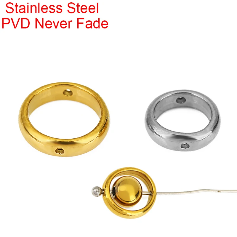 10pcs Never Fade Stainless Steel End Beads Caps 8 10 mm PVD Spacer Beads Covers for Earring Necklace Making Jewelry Findings