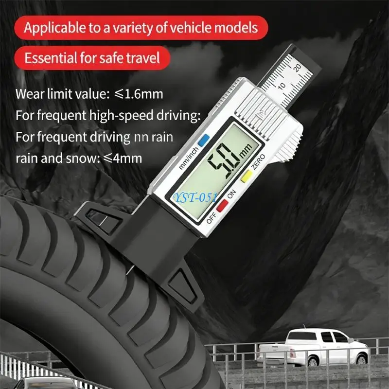 E15A 0-1inch Car Tyre Measurement Pen Universal Tire Treads Pattern Depth Thickness Gauges Tire Depth Gauges