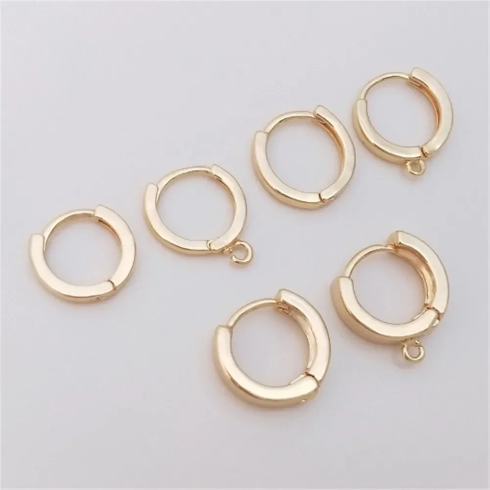 

14K Gold-plated Flat Earrings Circular with Hanging Ear Buckles Handmade DIY Earrings Handmade Ear Jewelry Accessories Materials