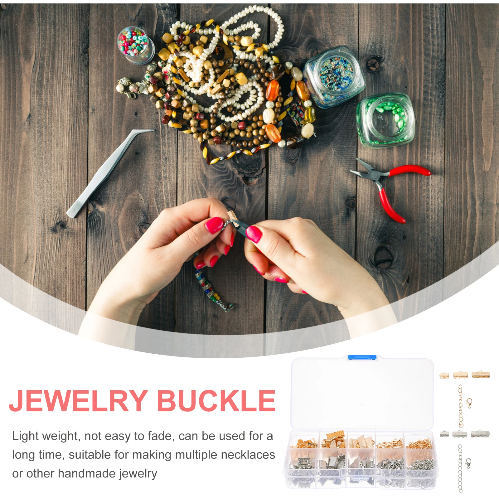 

230 Pcs Claw Buckle Clip Lobster Buckle Extension Chain Set for DIY Jewelry Accessories Stainless Steel Storage Box