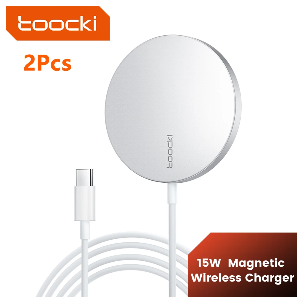 

Беспроводное магнитное зарядное устройство Toocki 15W с быстрой зарядкой для iPhone 12, 13, 14 Pro Max, с USB-кабелем, быстрое зарядное устройство
