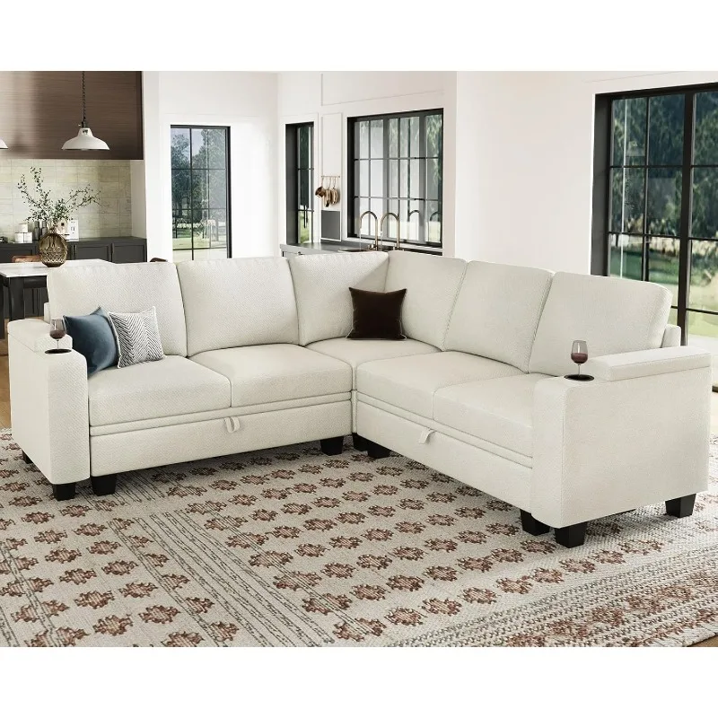 

home.Тканевый L-образный секционный диван с местом для хранения вещей, небольшой модульный секционный угловой диван с шезлонгом, подлокотник с подстаканником