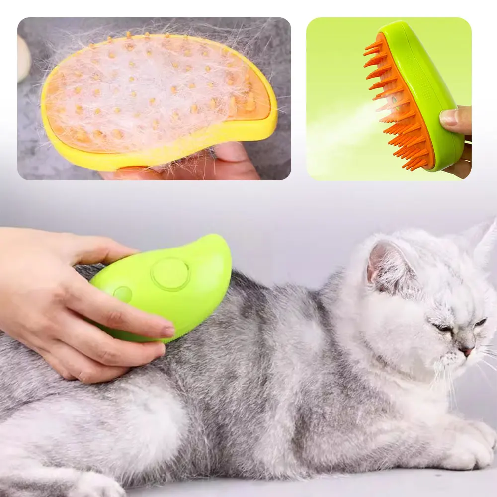 Pet Cat Steam Brush 3 in 1 Kitty Dog Comb Brush Electric Spray Cat Steamy Hair Brushes Massage Hair Removal Combs Pet Grooming