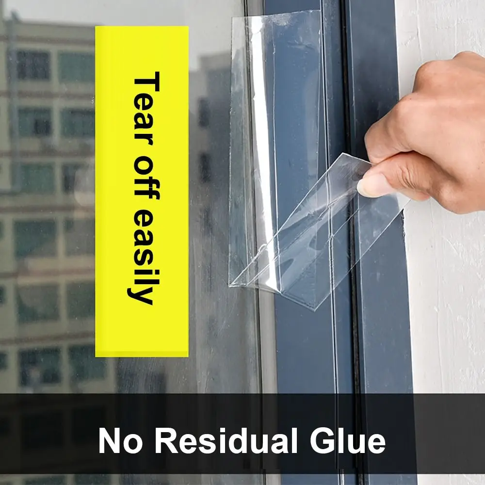Strong Viscosity Windproof Window Sealing Tape Waterproof Dustproof Draught Excluder Transparent Nano Weather Stripping