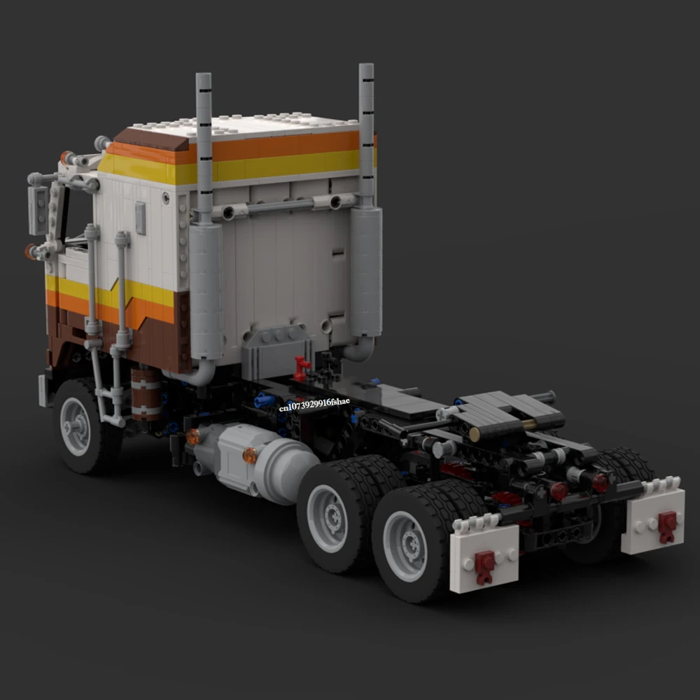 MOC RC Kenworth K100 Aerodyne Engineering Container Tractor and DRY-VAN Trailer for Semi Trucks creativeToy Gift technologyBlock