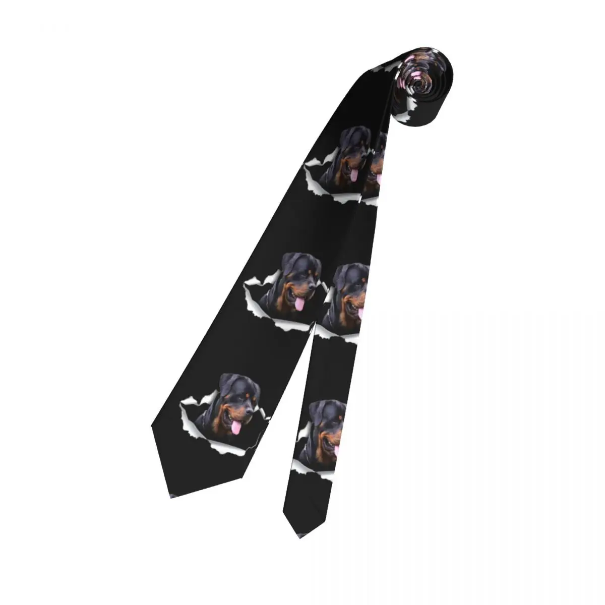 Customized Cute Rottweiler Dog Tie for Men Classic Animal Silk Wedding Neckties