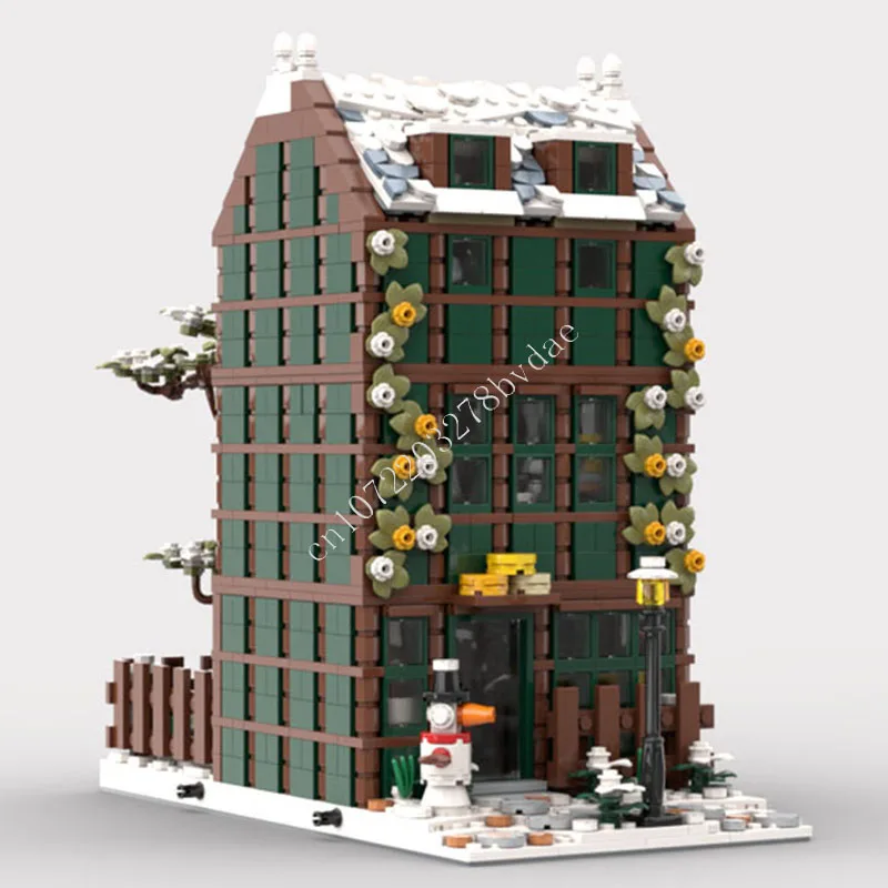 2116 PCS Winter Cheesemaker Building Blocks Set Winter Village Creative Assembly Model Educational Toy Gift For Adults Ornament