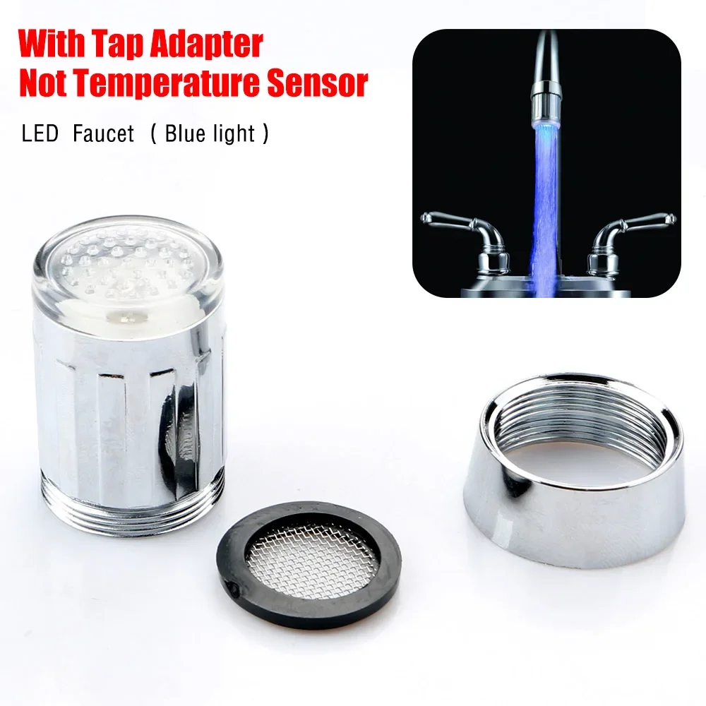 enjoydeal LED Shower Tap Faucet Nozzle Head Novelty Faucet  Nozzle Head Shower Tap Luminous Glow Light-up Bathroom 3 Type Light