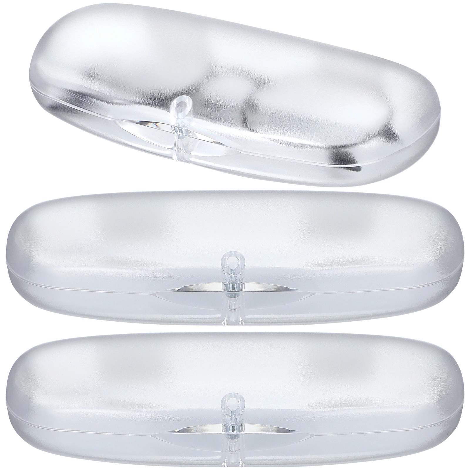 

3 Pcs Glasses Storage Box Clear Hard Case Eyeglasses Container Travel Lightweight Durable Portable Frosted Protective Box