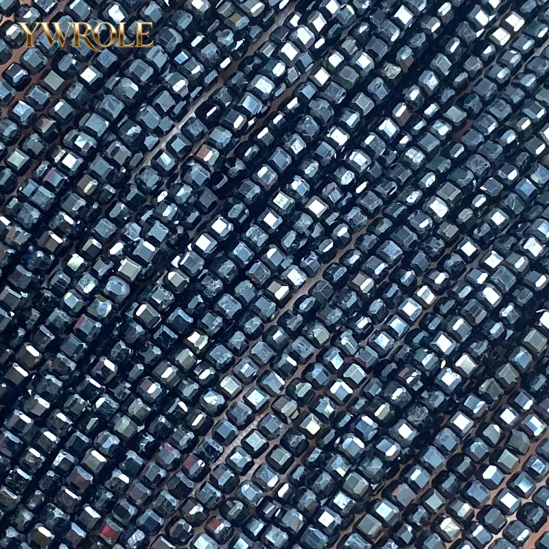 

2x2mm Square Natural Gem Stone Black Tourmaline Spacer Beads for Jewelry Making Diy Earrings Bracelets Charms Accessories 15''