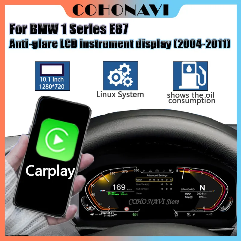 

10.1-inch speedometer LCD instrument panel for BMW 1 Series E87 2006-2011 cluster without damage installatio