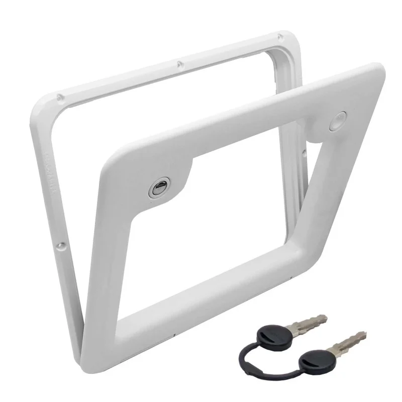 

2680580 RV Cassette Toilet Door, Waterproof Access Hatch with Lock & Keys for Motorhome Caravan Toilet Storage Compartment