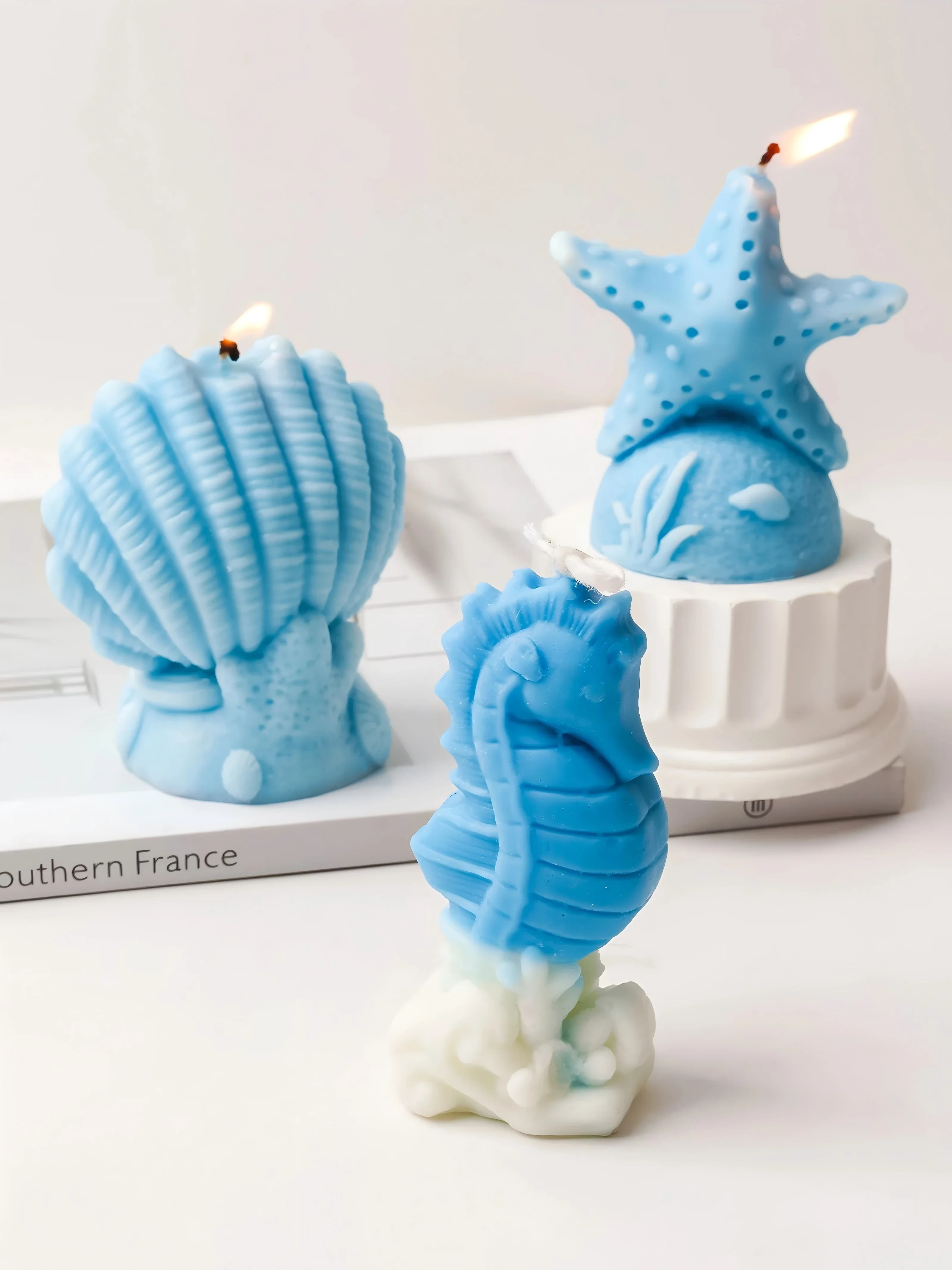 Sea Horse Silicone Molds Starfish Shell Ocean Series Candle Mold Handmade Soap Plaster Resin Craft Casting Mould Home Decor