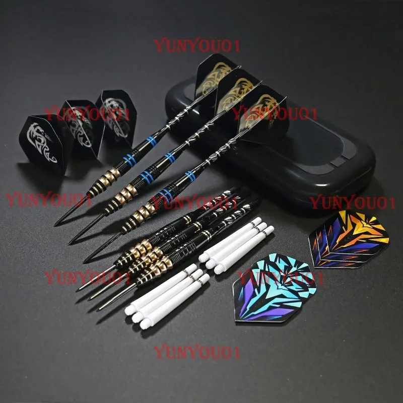 6pcs/Set Professional Tungsten Steel Needle Tip Darts with Storage Box Sports Steel Shafts Flights Tip 22g 165mm Length