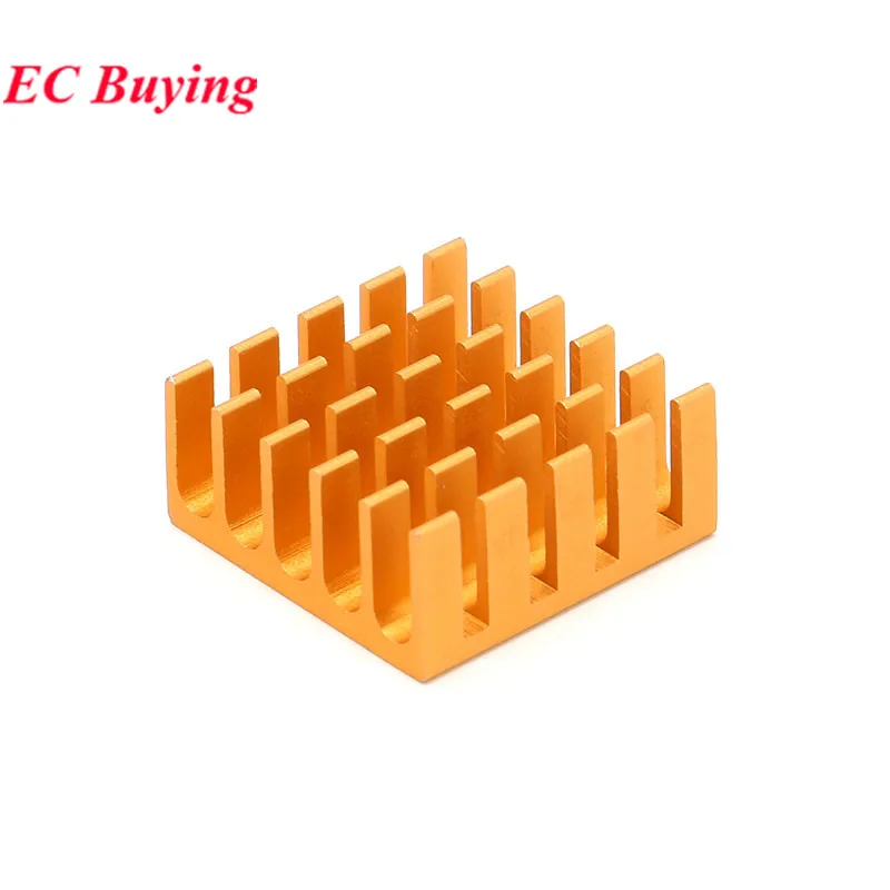 5pcs 22*22*10mm Heatsink Cooling Fin Radiator Aluminum Cooler Fan Heat Sink Golden 22X22X10mm for IC Chip LED CPU Route Computer