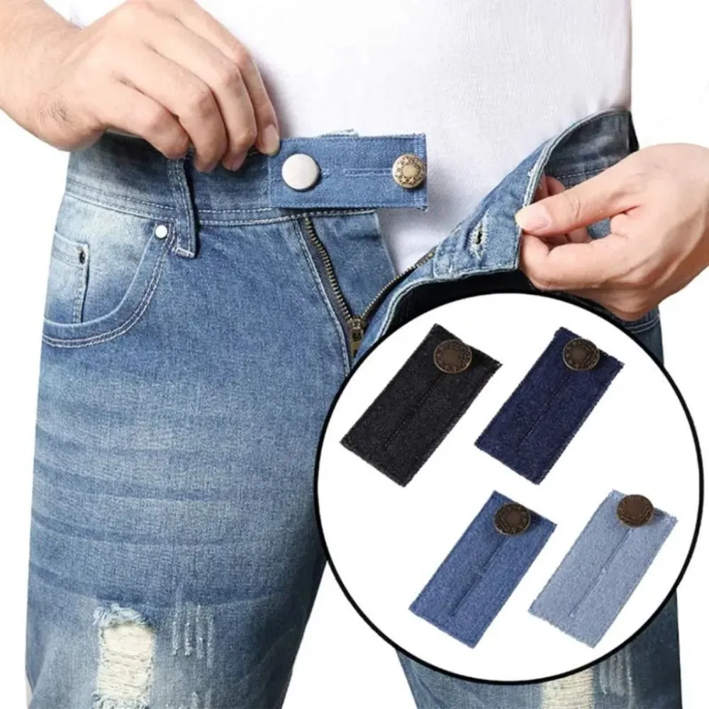 Denim Clothe Waisband Extender Adjustable Flexible Waist Extension Snap Fastener Sewing Accessories DIY Crafts Jeans Belt