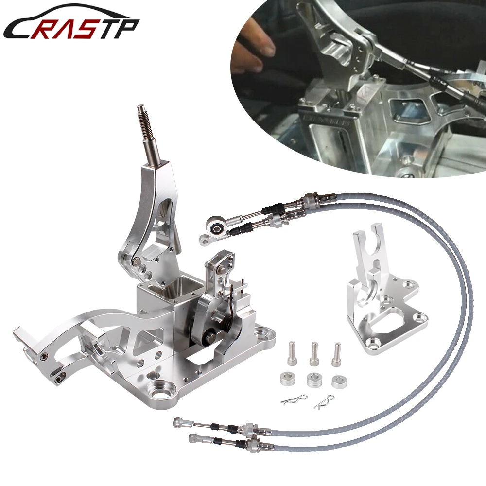 RASTP-Shifter Box Shifter Cables Trans Bracket Shifter Linkage For K20 K24 K Swap EG EK K-Series Civic Crx SFN058-NM+SFN087