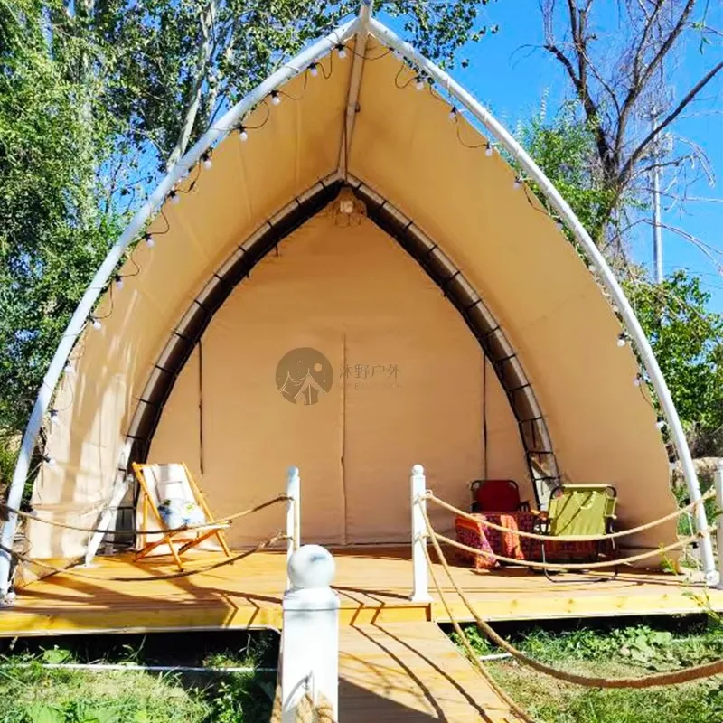Small Sailing Tent 4m by 6m Dimensions Canvas PVC Safari Tent Luxury Hotel Camping Tent House for Couples Living