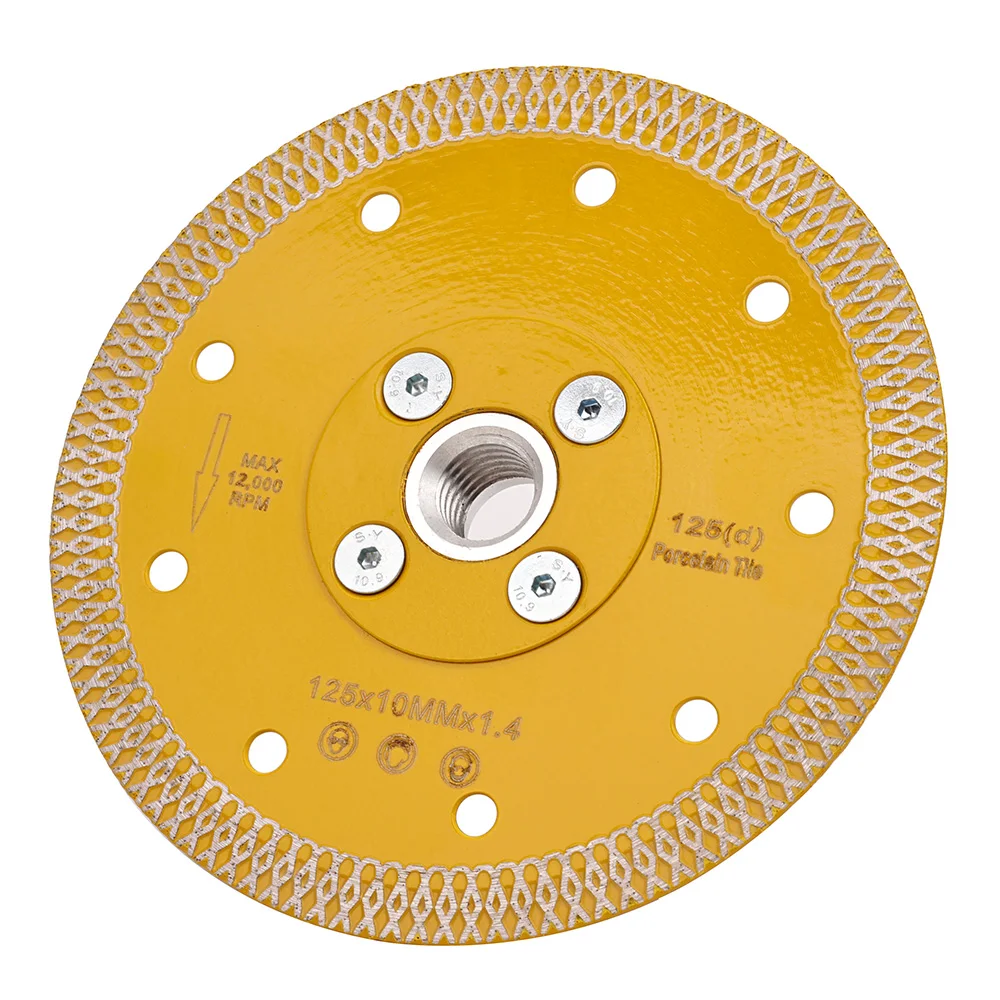 5" 125mm X 메쉬 타일 블레이드 화강암 대리석 도자기 타일 절단용 탈착식 플랜지 5/8"-11이 있는 다이아몬드 커팅 블레이드