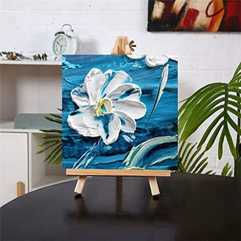 EDT-16 Pak 4X4 Inci Kanvas Mini Membentang Kanvas Lukisan Kecil dengan Kanvas Seni Kuda-kuda untuk Kerajinan Lukisan Anak-anak