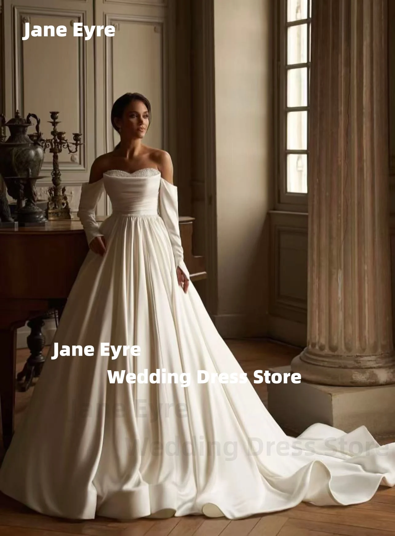 

Свадебное платье Jane Eyre Sweetheart А-силуэта с открытыми плечами, платье невесты в стиле принцессы, на заказ, больших размеров, Vestido de novia