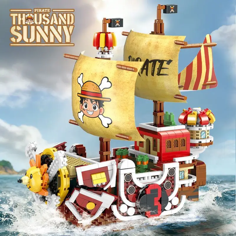 

1500pcs Thousand Sunny Boat Blocks Cartoon Pirate Ship Bricks Set Toys for boys Christmas Gifts