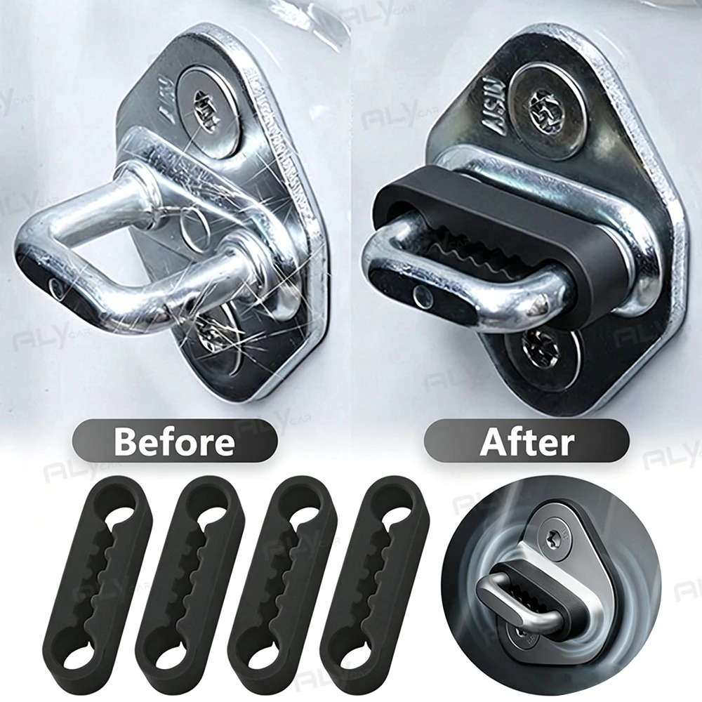 4PCS Universal Car Door Lock Shock Absorber Soundproof Anti-Vibration Damper Pad Latch Protector Anti-Scratch Auto Accessories