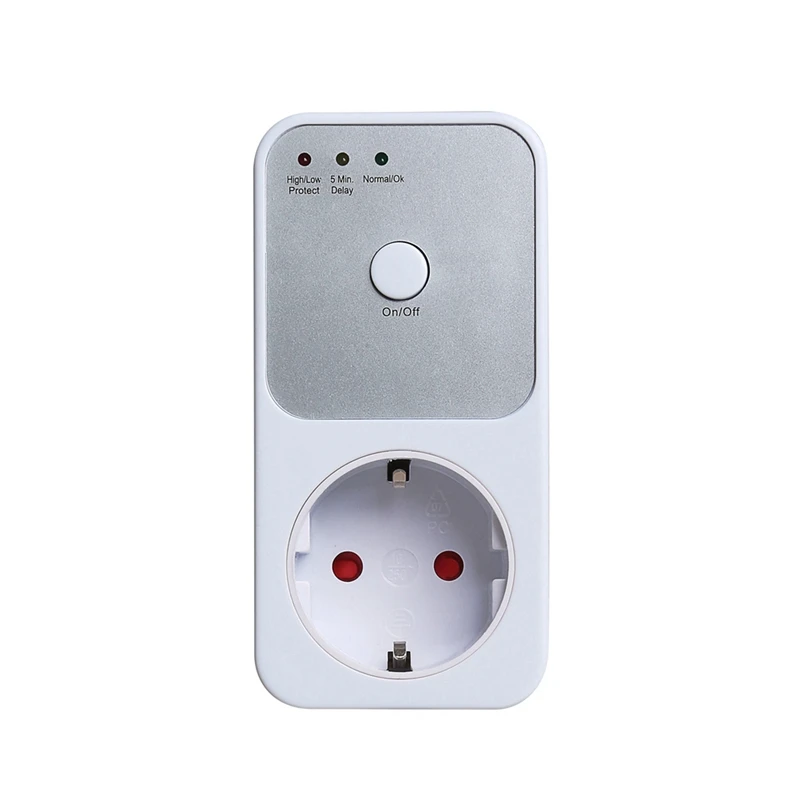 Automatic Voltage Protector Socket 170-260V Voltage Protector Safe Protector 5-6 Mins Delay Socket Switcher EU Plug