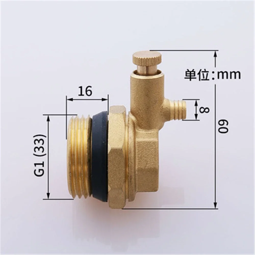 Floor Heating Water Separator Full Copper Solid  Floor Heating Water Separator Household Plug Dn25 Manual Exhaust Plug